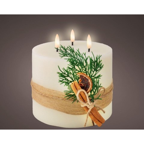 CANDELA A BATTERIA 3 STOPPINI LUMINOSI H.15CM.